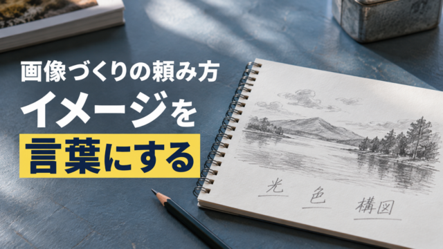 風景を描いたスケッチブック。画像づくりの頼み方。イメージを。言葉にする。